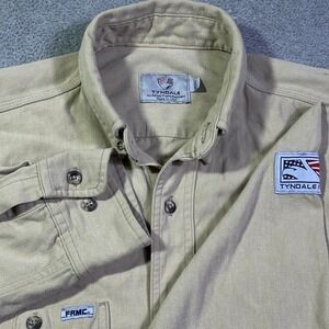 Tyndale FRMC Flame Resistant Button Front Work‎ Shirt Men's FR Tan Utility M Reg